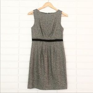 LOFT grey and black Tweed Texture Shell Dress
